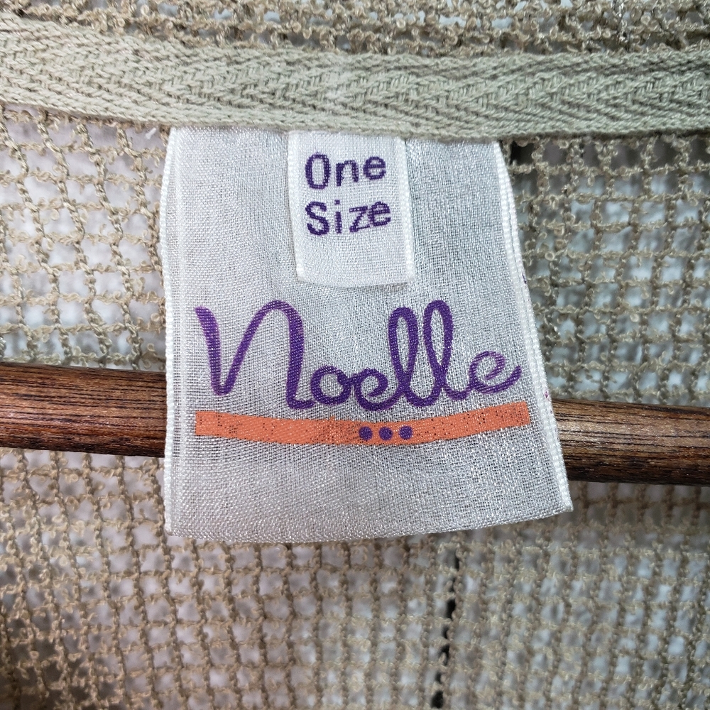 Noelle Brown Open Knit Shirt Sequins One Size . - Picture 4 of 5